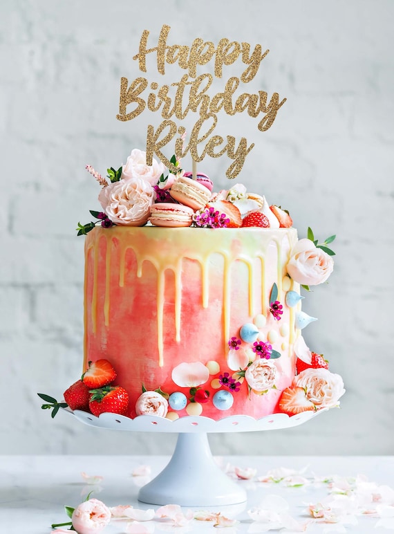 Topper de pastel de nombre personalizado. Topper de pastel de número  personalizado. Adorno para tarta de cumpleaños número 20. Topper de pastel  de cualquier edad. Topper de pastel de cumpleaños. -  España