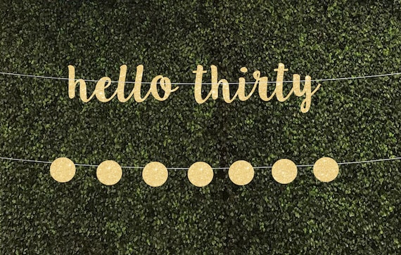 30th Birthday Hello 30 Banner 30th Birthday Decorations Hello Etsy