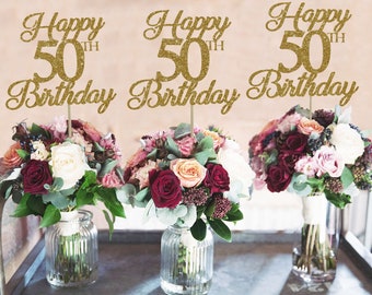 50th birthday centerpiece 50 centerpiece 50th birthday decor 50th birthday party 50 birthday party decor 50th party decor custom centerpiece