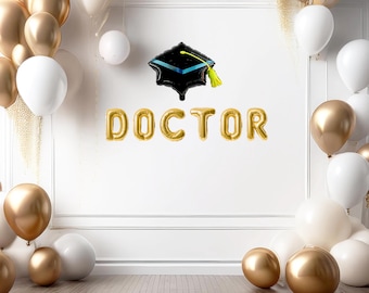 Doctor balloon banner Medical school graduation banner graduation decorations class of 2025 doctor grad party match day decorations PhD