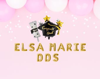 DDS dentist graduation balloon banner dentist graduation party decorations grad party decor personalized dentist banner dental school grad