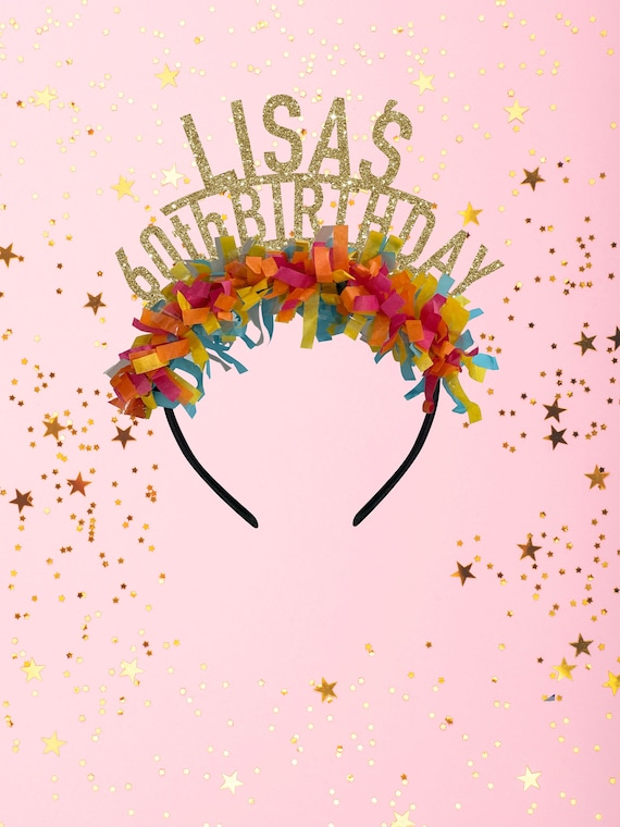 Personalized party headband 60th birthday headband 60th birthday party crown 60th birthday decorations 60 birthday gift 60 birthday tiara