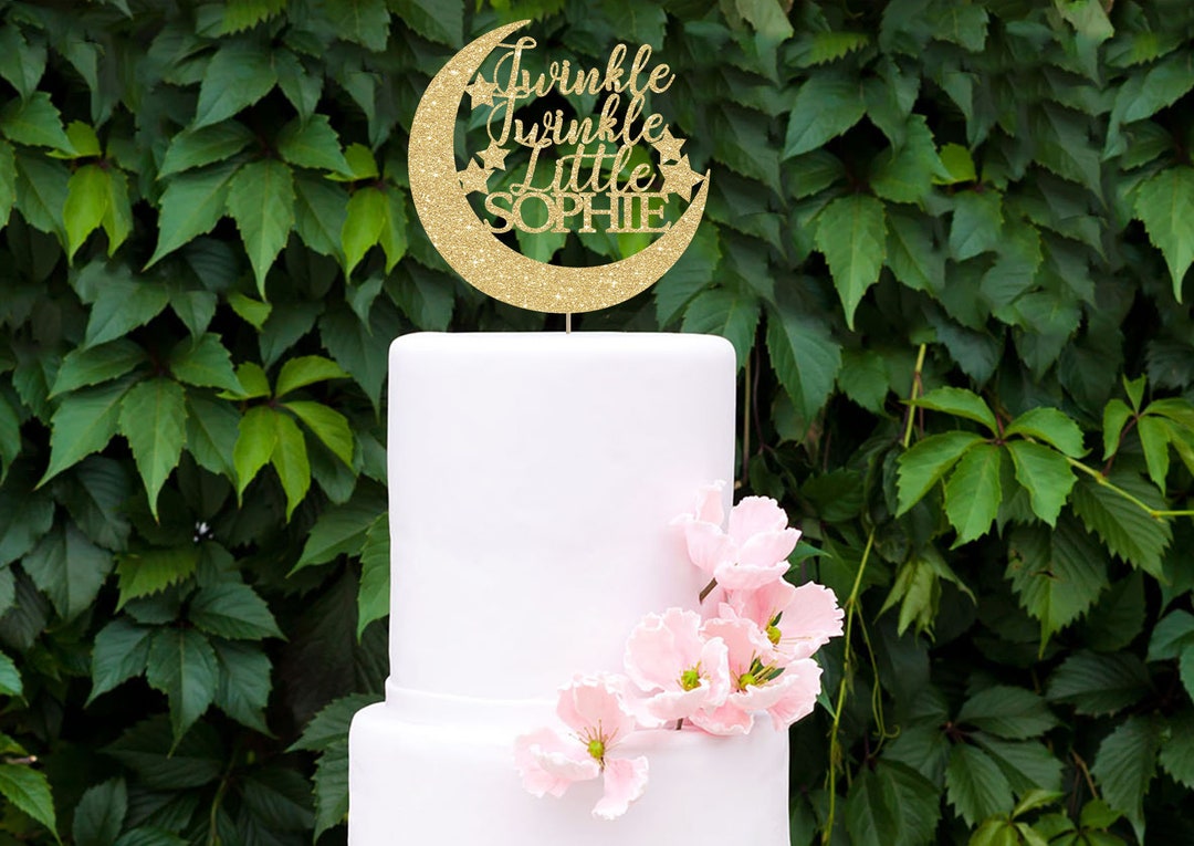 Twinkle Twinkle Little Star Cake Topper Baby Shower Decoration Moon and ...