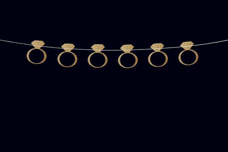 Rings Banner Bridal Shower Decor Bachelorette Party Gold Etsy