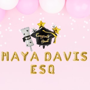 Lawyer graduation balloon banner personalized graduation banner law school graduation party decor graduation balloons law school grad