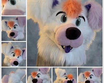 Purple/White Collie Head