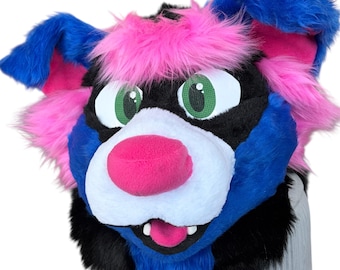 Blue/White/Black Canine Head