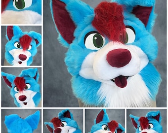 Electric Blue Canine Head