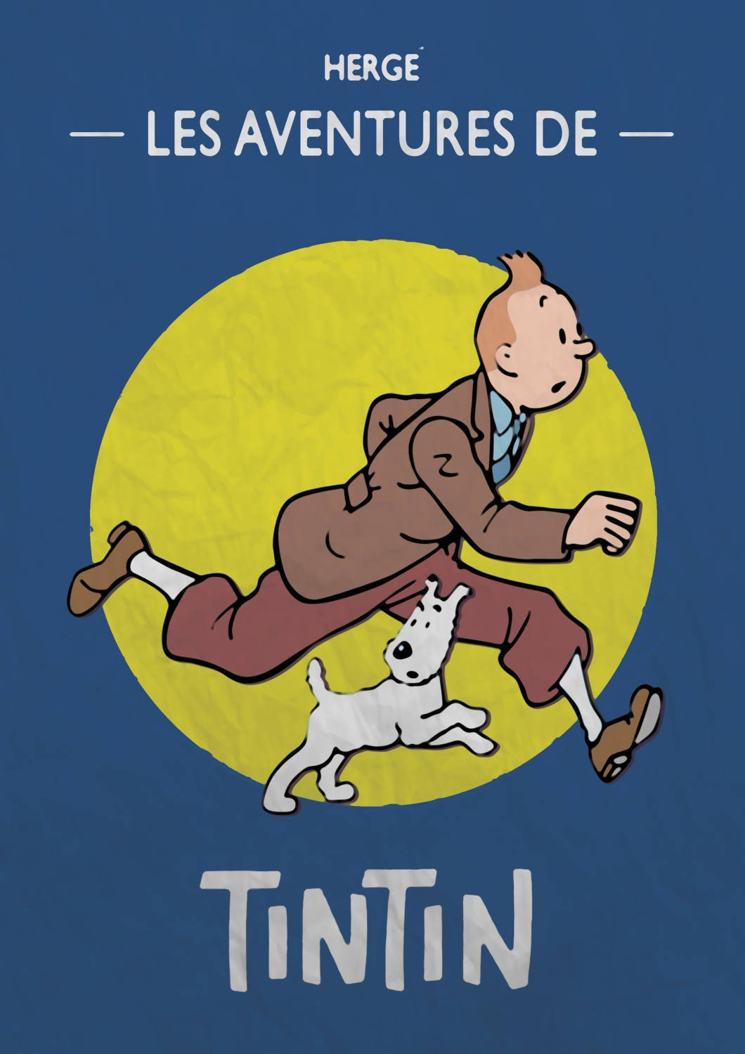 Tintin poster print with minimalist vintage look. Beautiful Etsy