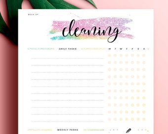 Happy Planner Insert • Happy Planner Printable Cleaning Tracker • Happy Planner Cleaning Planner