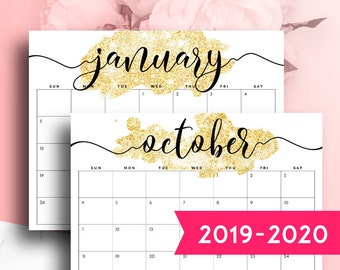 Desk Calendar 2020 Large Desk Calendar A3 Monthly Planner Etsy