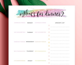 Big Happy Planner Inserts Meal Planner, Dinner Planner, Grocery List, Weekly Meal Plan MAMBI Big Happy Planner Printable