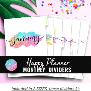 Happy Planner Dividers. Big Happy Planner Inserts. Happy Planner Classic Dividers. Monthly Dividers Monthly Tabs Happy Planner Big Printable image 1