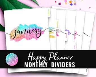 Happy Planner Dividers. Big Happy Planner Inserts. Happy Planner Classic Dividers. Monthly Dividers Monthly Tabs Happy Planner Big Printable