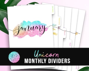 Planner Dividers Printable Monthly Tabbed Filofax Dividers A5 - Monthly Planner Insert Printable Dividers A5 Monthly Tabs, Kikki K Large