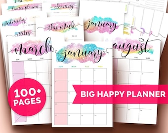 Big Happy Planner Inserts 2022-2023 // Big Happy Planner Refill 2022 2023 Big Happy Planner Dividers, Big Happy Planner 2023