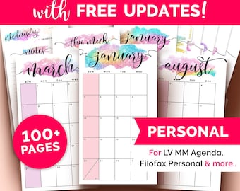 Filofax Personal Inserts 2022 • Agenda Refill 2022 • PRINTABLE Filofax Personal Planner Refill • Filofax Inserts 2022 • Personal Agenda 2022