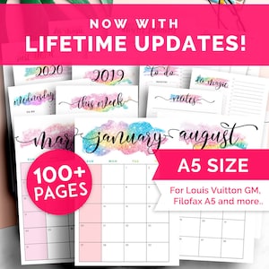 A5 Planner Inserts 2021 A5 Inserts, Agenda Refill,  Planner Refill A5, Refill 2021 Academic Planner, 2021 Planner Refill A5