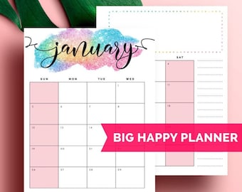 2022-2023 Refill for Big Happy Planner 2023 // Printable Big Happy Planner Refill 2023 Monthly Refill Big Happy Planner Printable Calendar