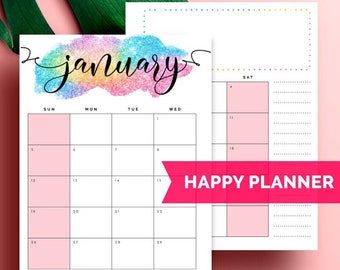 Happy Planner Refill 2022 • 2022 Classic HP Refill, 2022 Happy Planner Monthly Insert, MAMBI Happy Planner 2022 Monthly Calendar Refill