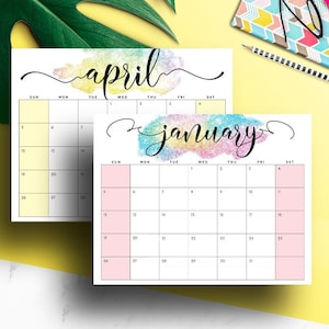 Desk Calendar 2022 Monthly Planner, 2022-2023 Printable Calendar, Desk Planner 2022 Printable Monthly Calendar, 2022 Landscape Calendar