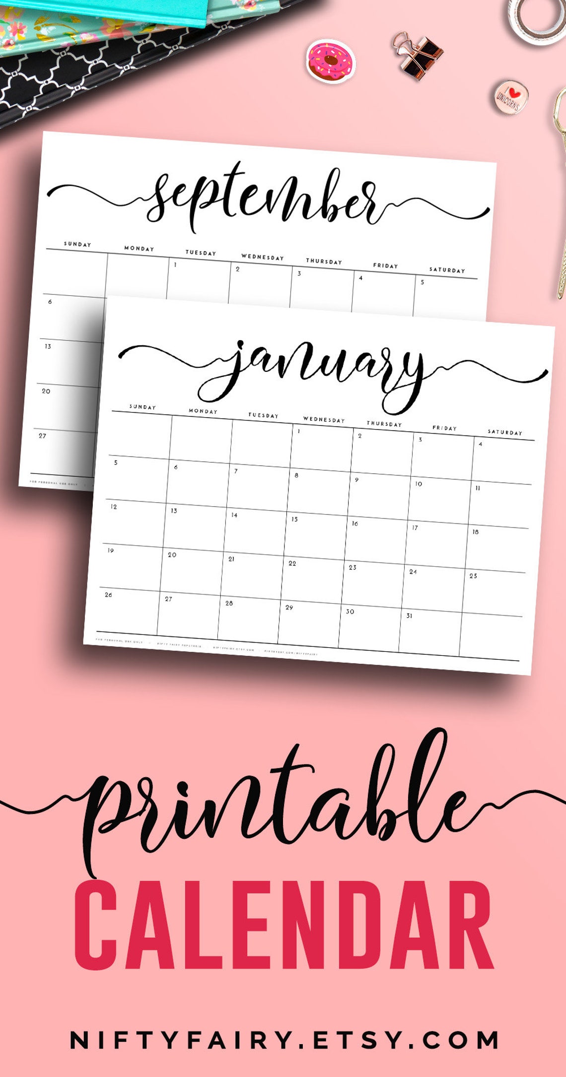 Desk Calendar 2021 Large Desk Calendar A3 Monthly Planner | Etsy