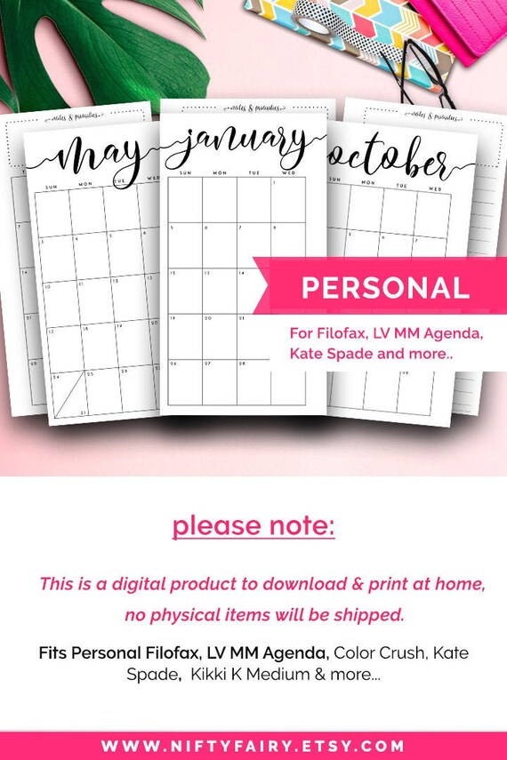 Personal Planner Inserts 2020 Filofax Monthly Personal Planner Inserts 2020 Filofax