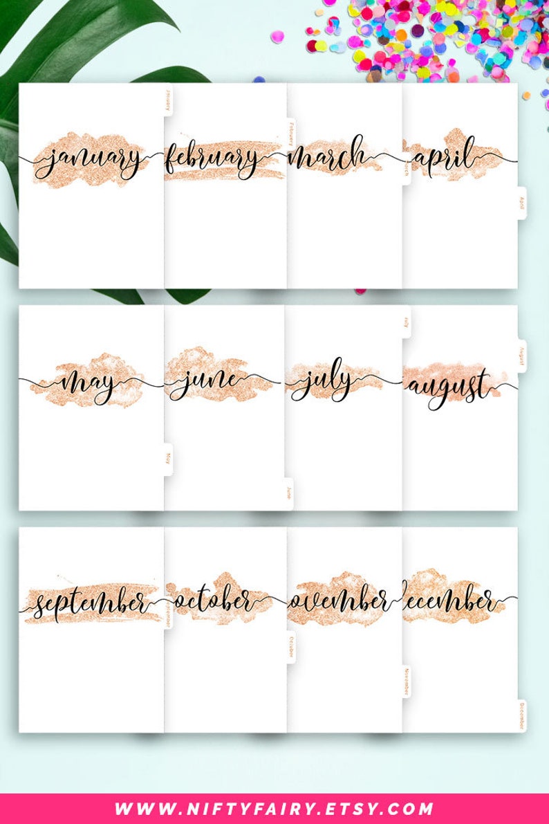 Happy Planner Dividers Happy Planner Tabs, Happy Planner Insert, Happy Planner Classic Monthly Tabs, Printable Dividers Planner Divider Tabs image 2