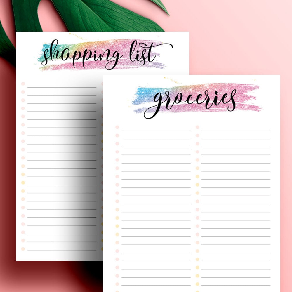 Big Happy Planner Grocery List Insert Printable Shopping - Etsy