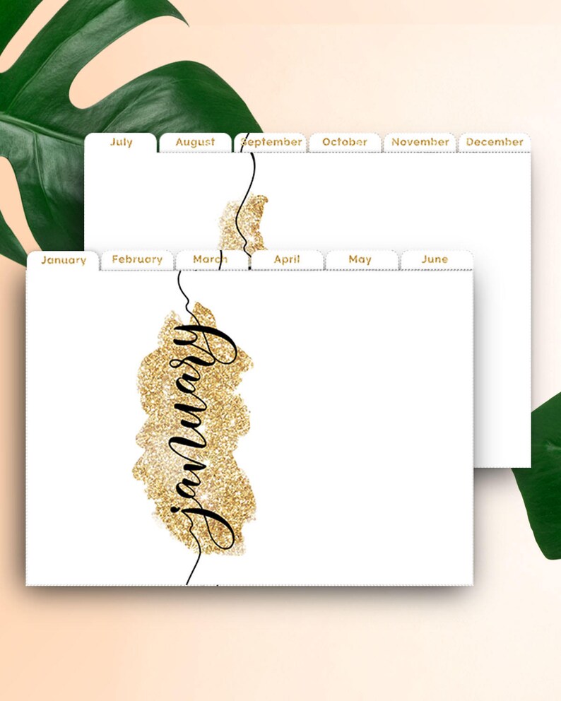 A5 Monthly Planner Dividers Monthly Planner Insert Printable Etsy