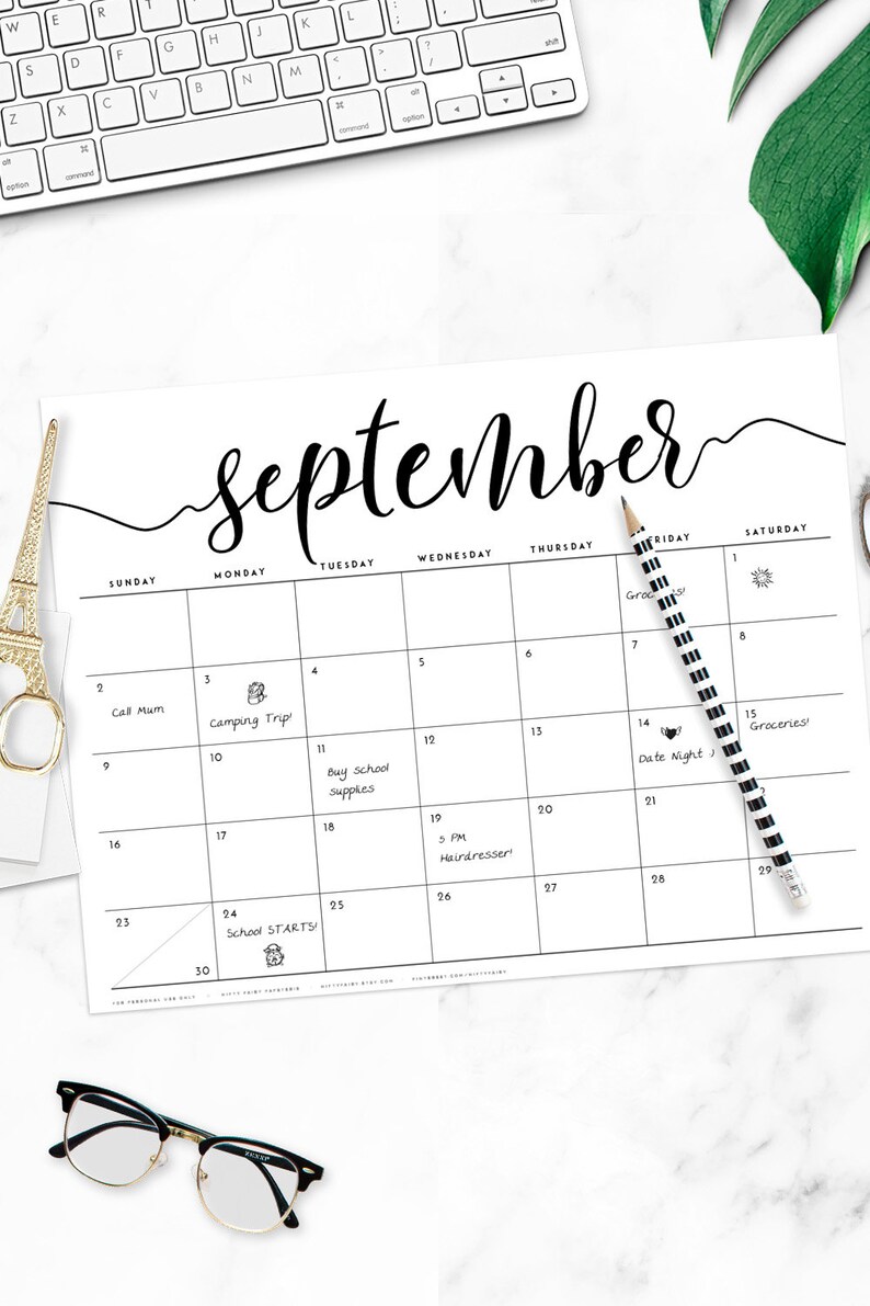 Desk Calendar 2022 Large Desk Calendar 2022 Monthly Planner Etsy