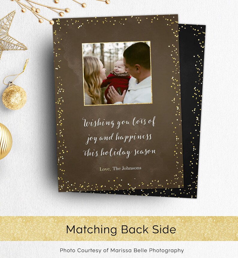 Photo Christmas Card Template, Photoshop Template Photographers Christian Photo Holiday Card, Religious Christmas Photo Card Template PSD image 3