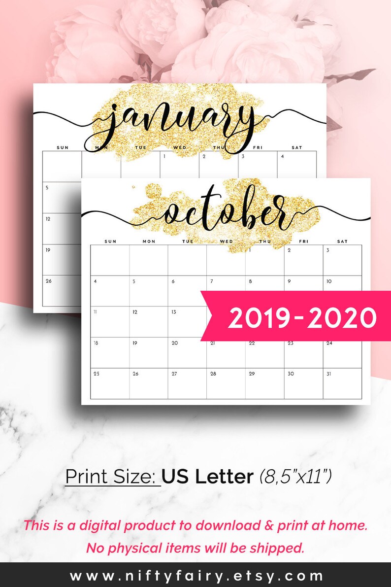2019 2020 Desk Calendar Monthly Planner 2019 2020 Desk Calendar Monthly Planner