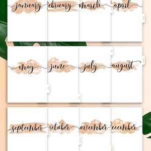 Planner Dividers A5 Month Tabs • A5 Monthly Dividers Filofax A5 Planner Insert Printable Dividers A5 Monthly Planner Tabs Glitter Inserts image 5