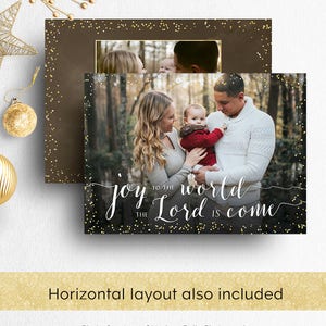 Photo Christmas Card Template, Photoshop Template Photographers Christian Photo Holiday Card, Religious Christmas Photo Card Template PSD image 5