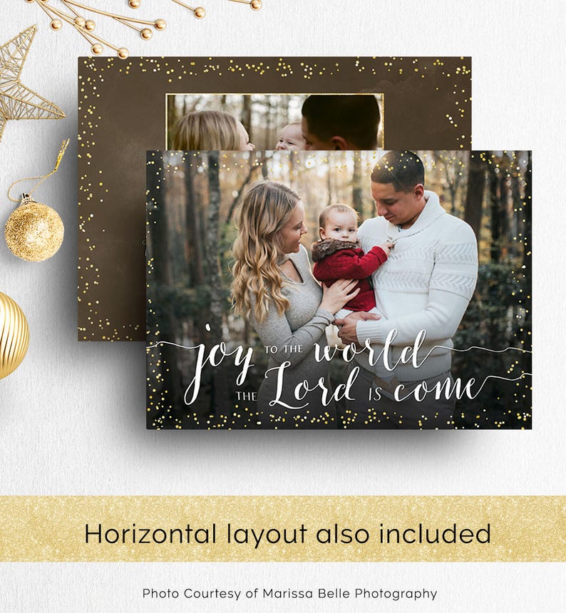 Photo Christmas Card Template, Photoshop Template Photographers Christian Photo Holiday Card, Religious Christmas Photo Card Template PSD image 5