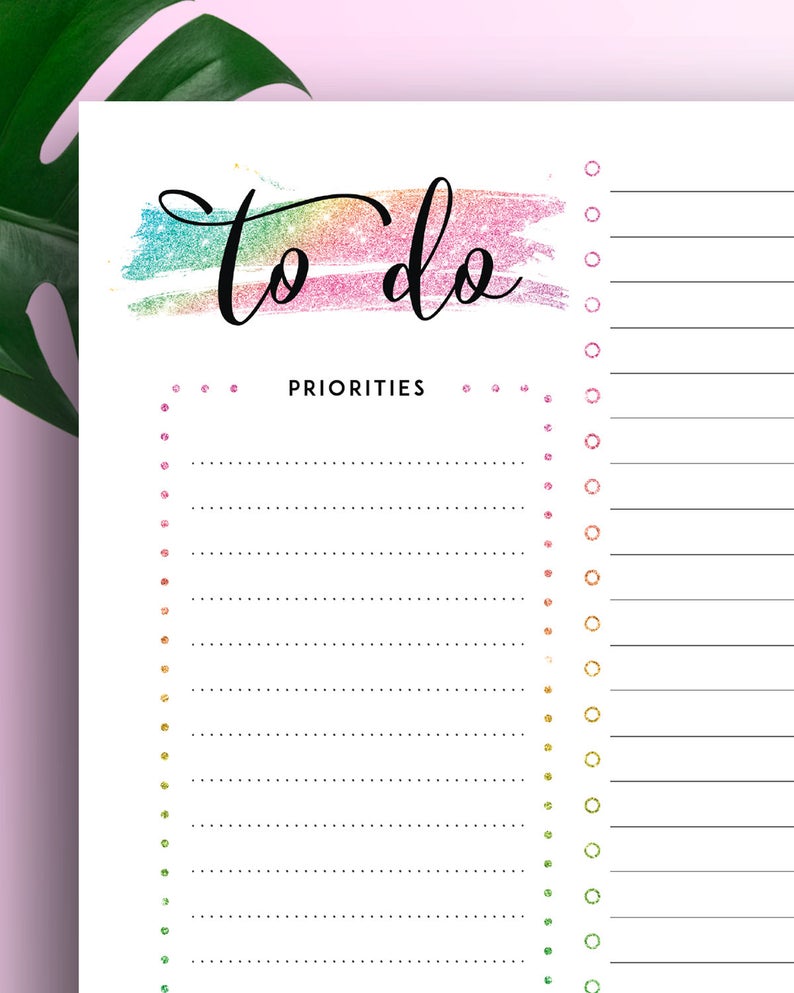 Printable to Do List Planner Insert A5 Planner Page US Letter - Etsy