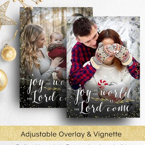 Photo Christmas Card Template, Photoshop Template Photographers Christian Photo Holiday Card, Religious Christmas Photo Card Template PSD image 2