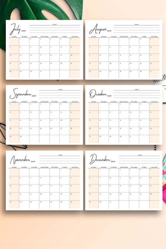2020 Desk Calendar 2020 Large Desk Calendar 2020 Monthly Etsy