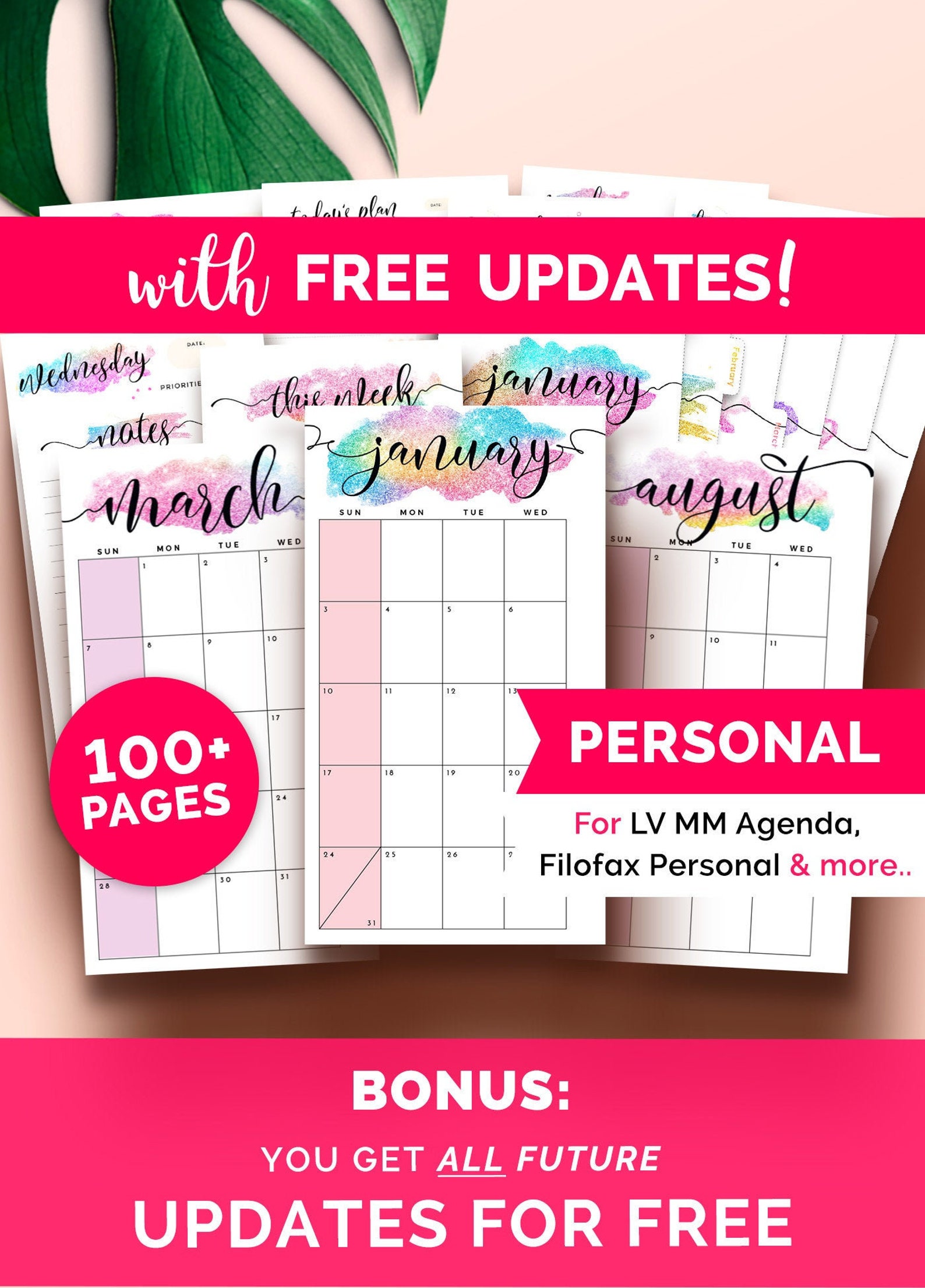 Filofax Personal Inserts 2022 Agenda Refill 2022 PRINTABLE Etsy UK