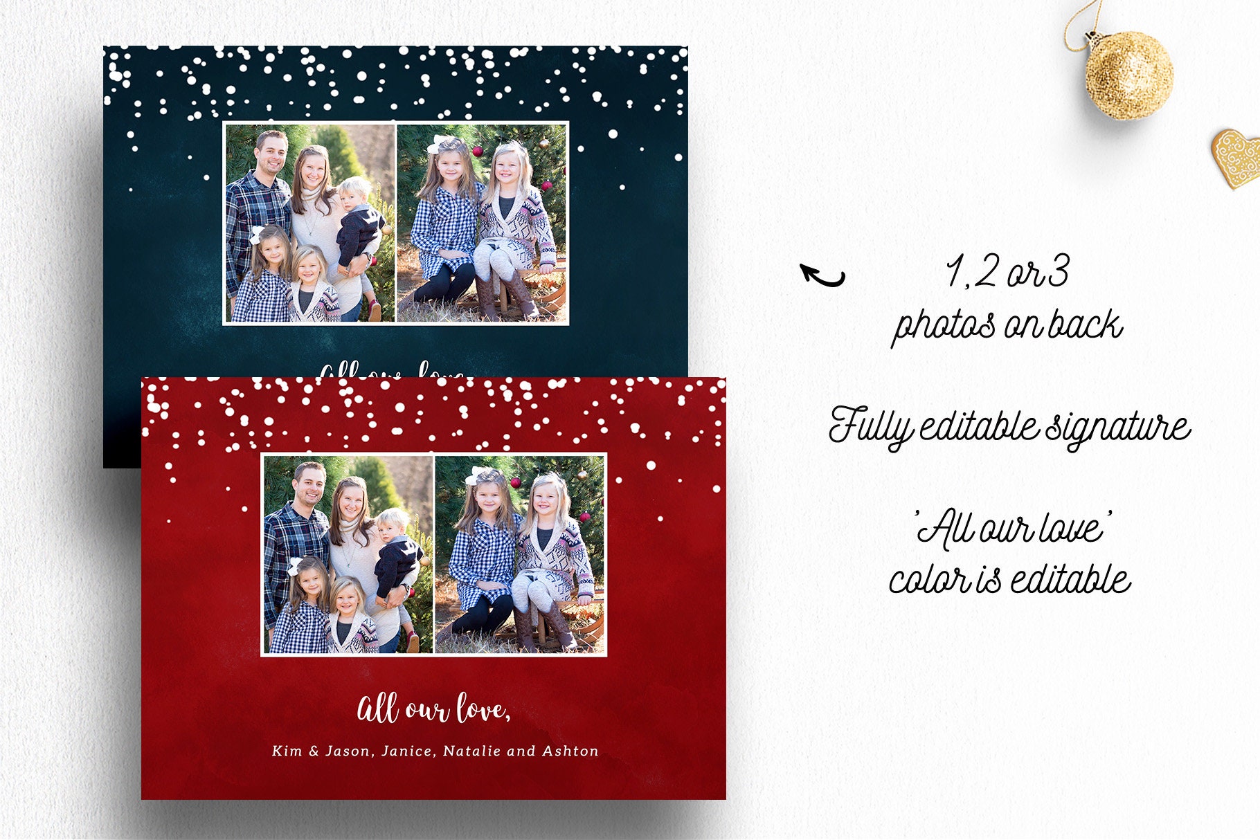 Printable Christmas Photo Card Personalized Christmas Card Etsy