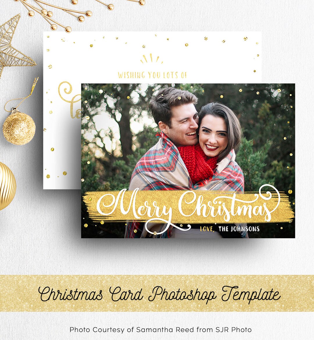 Christmas Card Photoshop Template Photographers \ Christmas Photo Card