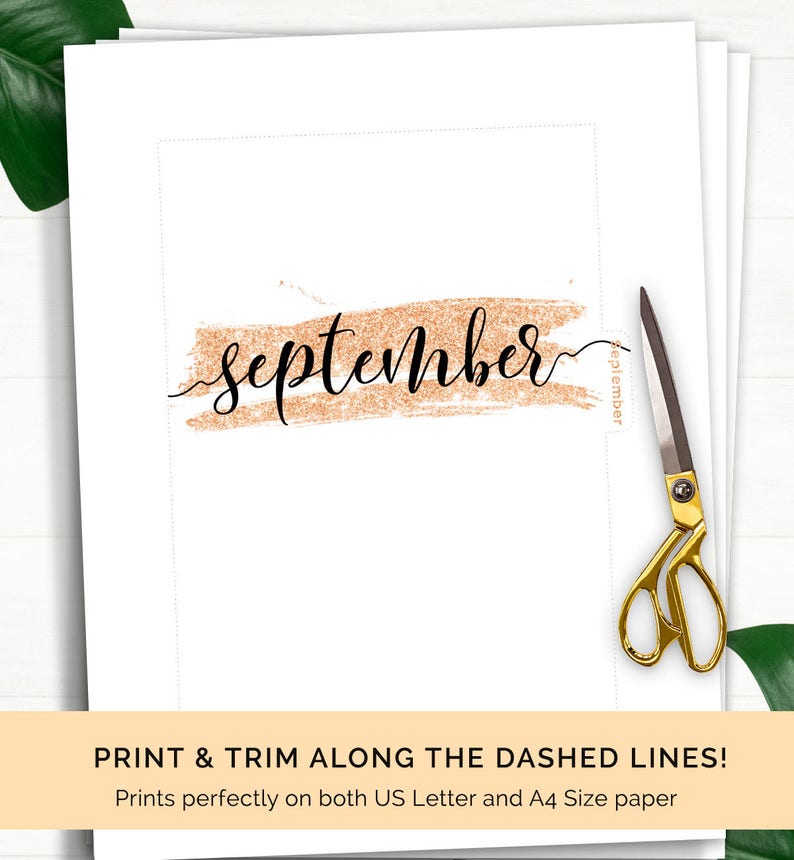 Planner Dividers A5 Month Tabs • A5 Monthly Dividers Filofax A5 Planner Insert Printable Dividers A5 Monthly Planner Tabs Glitter Inserts image 10