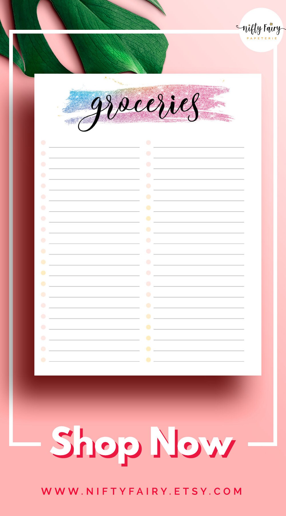 Big Happy Planner Grocery List Insert Printable Shopping - Etsy