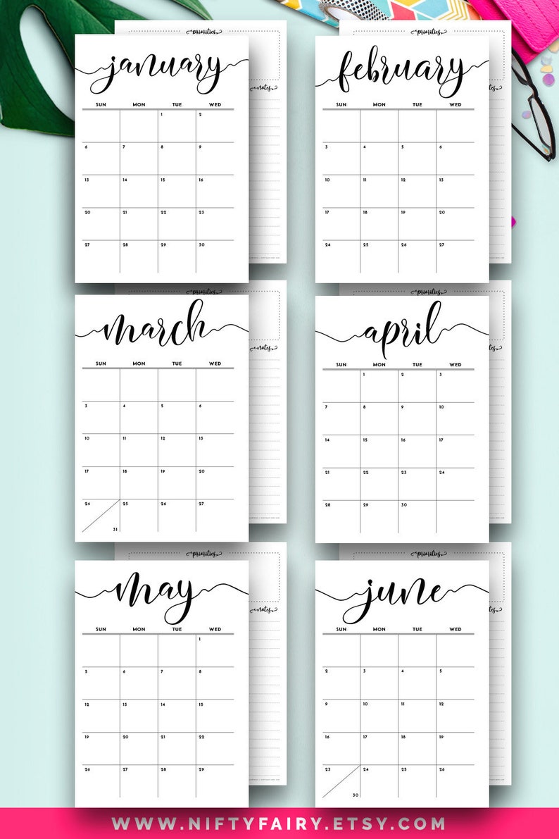 2020 Monthly Planner Insert A5 Lv GM Agenda Refill 2020 | Etsy