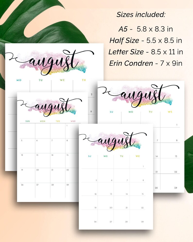 ARC Planner Insert Printable Erin Condren Refill Half Size Etsy UK