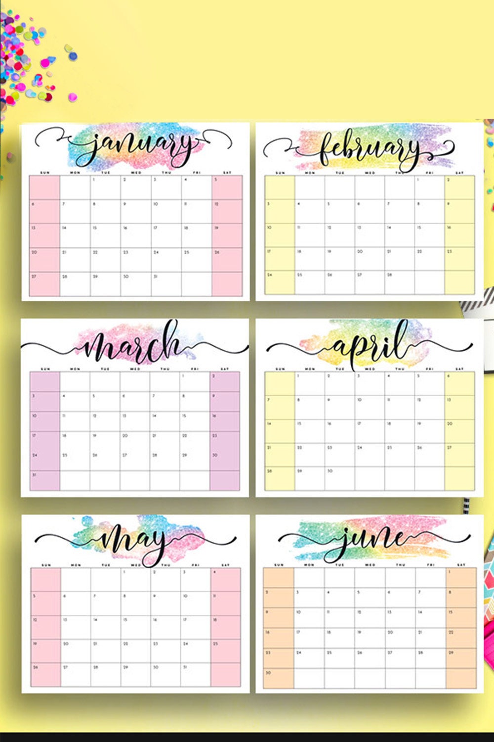 desk calendar 2021 monthly planner 2020 2021 printable etsy