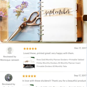 Binder Dividers Arc Planner Dividers Circa Monthly Planner Dividers TUL Tabbed Dividers Inserts Big Happy Planner Dividers Rose Gold Tabs image 6