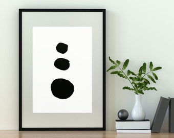 PRINTABLE Digital Print - Abstract Design Black and White -