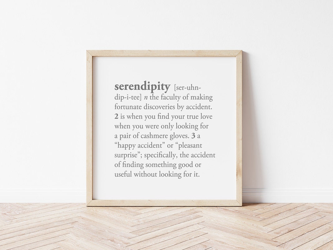 Serendipity Definition Printable, Minimal Serendipity Word Art, Square ...